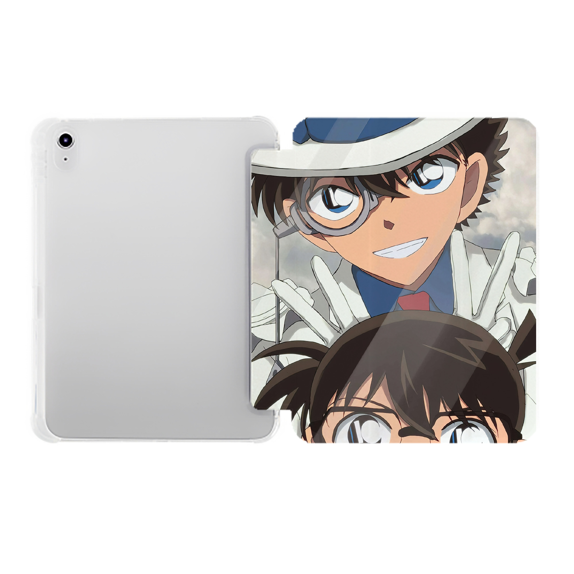（画像用） 名探偵コナン Detective Conan IPad ケース ペン収納付き 三つ折りスタンド PUレザー×シリコン 対応機種9.5/10.5/10.9インチ